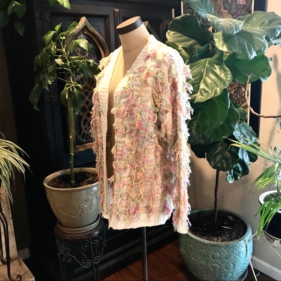 Brix tassel shag boho cardigan sweater knit - Picture 4 of 8